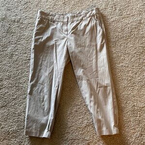 Loft Cropped Pants Elastic-Gathered at the Cuffs- Stone Color size 8